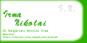 irma nikolai business card